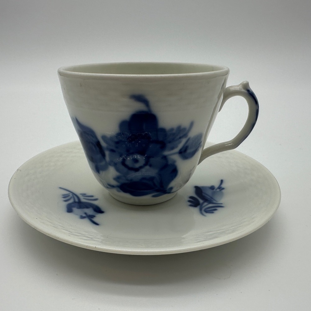 Royal Copenhagen Blue Flower Braided Teacup and Saucer Set 10/8046 Denmark